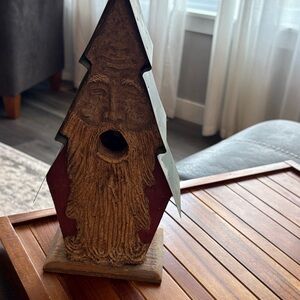 Old Man Winter Birdhouse with Tin Roof
